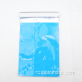 imprimare logo personalizat pungi autoadezive din plastic albastru